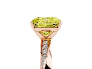 Radiant Cut Twisted Pave Engagement Ring Setting for a Fancy Yellow Lab-Grown Diamond | Ribbon Band | Rose Gold