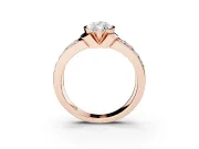 Marquise Half Bezel Engagement Ring Setting | Double Row Channel Band | Rose Gold