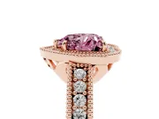Heart-Shaped Halo Engagement Ring Setting for a Fancy Pink Lab-Grown Diamond | Rose Gold