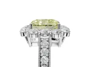 Radiant Cut Vintage Halo Engagement Ring Setting for a Fancy Yellow Lab-Grown Diamond | Sterling Silver