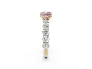Cushion Cut Engagement Ring Setting for a Fancy Pink Lab-Grown Diamond | Yellow Gold - Design NV-24455