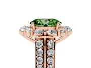 Oval Large Accent Halo Engagement Ring Setting for a Fancy Green Lab-Grown Diamond | Rose Gold