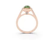 Marquise Rimmed Halo Engagement Ring Setting for a Fancy Green Lab-Grown Diamond | Rose Gold