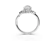 Marquise Leaf Bypass Solitaire Engagement Ring Setting | Polished Band | Platinum