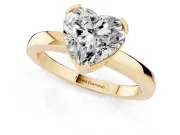 Heart-Shaped Solitaire Engagement Ring Setting | Flat Tab Prongs | Yellow Gold