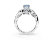 Cushion Cut Swirl Engagement Ring Setting for a Fancy Blue Lab-Grown Diamond | Platinum