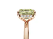 Asscher Cut Hidden Halo Ring Setting for a Fancy Yellow Lab-Grown Diamond | Rose Gold