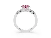 Round Five Stone Engagement Ring Setting for a Fancy Pink Lab-Grown Diamond | Platinum