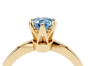 Pear-Shaped Tapered Solitaire Engagement Ring Setting for a Fancy Blue Lab-Grown Diamond | Claw Prong Head | Yellow Gold