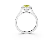 Emerald Cut Halo Engagement Ring Setting for a Fancy Yellow Lab-Grown Diamond | Tapered Band | Platinum