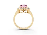 Princess Cut Halo Engagement Ring Setting for a Fancy Pink Lab-Grown Diamond | Yellow Gold - Design NV-24719