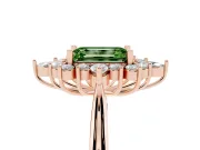 Emerald Cut Engagement Ring Setting for a Fancy Green Lab-Grown Diamond | Rose Gold - Design NV-24790