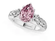 Pear-Shaped Graduated Engagement Ring Setting for a Fancy Pink Lab-Grown Diamond | Platinum