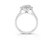 Heart-Shaped Halo Engagement Ring Setting | Tapered Band | Platinum