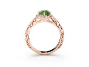 Marquise Leaf Halo Engagement Ring Setting for a Fancy Green Lab-Grown Diamond | Rose Gold