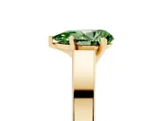 Pear-Shaped Solitaire Engagement Ring Setting for a Fancy Green Lab-Grown Diamond | Yellow Gold