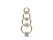 Round Lab-Grown Diamond Linked Circle Drop Pendant Necklace | Plain Wire | Yellow Gold