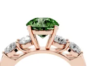 Round 5 Stone Engagement Ring Setting for a Fancy Green Lab-Grown Diamond | Rose Gold