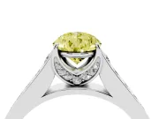 Pear-Shaped Graduated Pavé Engagement Ring Setting for a Fancy Yellow Lab-Grown Diamond | White Gold