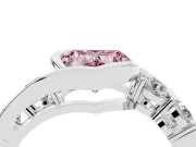 Heart-Shaped Engagement Ring Setting for a Fancy Pink Lab-Grown Diamond | Bezel | Sterling Silver