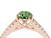 Pear-Shaped Graduated Split Shank Engagement Ring Setting for a Fancy Green Lab-Grown Diamond | Rose Gold