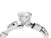 Pear-Shaped Twisted Vine Engagement Ring Setting | Marquise Side Stones | White Gold