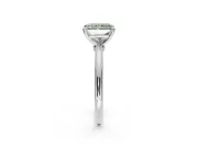 Radiant Cut Solitaire Engagement Ring Setting for a Fancy Green Lab-Grown Diamond | Tapered Plain Band | Sterling Silver