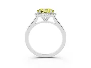 Oval Halo Engagement Ring Setting for a Fancy Yellow Lab-Grown Diamond | Plain Polished Band | White Gold