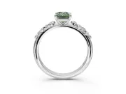 Emerald Cut Graduated Solitaire Engagement Ring Setting for a Fancy Green Lab-Grown Diamond | Sterling Silver