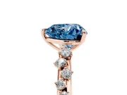 Heart-Shaped Graduated Solitaire Engagement Ring Setting for a Fancy Blue Lab-Grown Diamond | Rose Gold