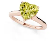 Heart-Shaped Cathedral Engagement Ring Setting for a Fancy Yellow Lab-Grown Diamond | Rose Gold