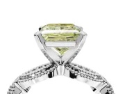 Princess Cut Vintage Engagement Ring Setting for a Fancy Yellow Lab-Grown Diamond | Graduated Stations | White Gold
