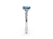 Radiant Cut Graduated Solitaire Engagement Ring Setting for a Fancy Blue Lab-Grown Diamond | White Gold