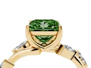 Princess Cut Twisted Vine Engagement Ring Setting for a Fancy Green Lab-Grown Diamond | Yellow Gold