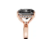 Radiant Cut Hidden Halo Engagement Ring Setting for a Black Center | Thin Band | Rose Gold