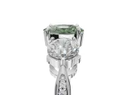 Cushion Cut Engagement Ring Setting for a Fancy Green Lab-Grown Diamond | Sterling Silver - Design NV-24901
