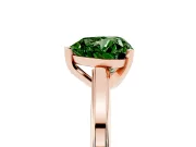 Fancy Green Heart Cut Diamond Solitaire Ring Set in Rose gold with Prong Setting and Classic Band