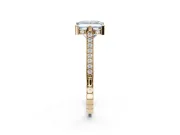Princess Cut Vintage Cathedral Engagement Ring Setting for a Fancy Blue Lab-Grown Diamond | Carved Band | Yellow Gold