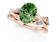 Oval Twisted Vine Engagement Ring Setting for a Fancy Green Lab-Grown Diamond | Rose Gold