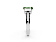 Emerald Cut Three Stone Engagement Ring Setting for a Fancy Green Lab-Grown Diamond | Basket Prong Heads | Platinum