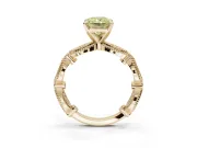 Radiant Cut Vintage Engagement Ring Setting for a Fancy Yellow Lab-Grown Diamond | Graduated Stations | Yellow Gold