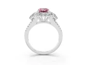 Radiant Cut Halo Engagement Ring Setting for a Fancy Pink Lab-Grown Diamond | Sterling Silver - Design NV-24738