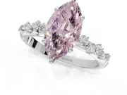 Marquise Graduated Solitaire Engagement Ring Setting for a Fancy Pink Lab-Grown Diamond | Sterling Silver