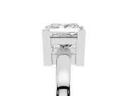 Princess Cut Solitaire Engagement Ring Setting | Flat Tab Prongs | Platinum