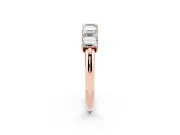 Emerald Cut Diamond Half Eternity Band Set in Rose gold with Prong Setting