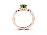 Round Five Stone Engagement Ring Setting for a Fancy Green Lab-Grown Diamond | Rose Gold