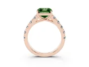 Asscher Cut Engagement Ring Setting for a Fancy Green Lab-Grown Diamond | Rose Gold - Design NV-24643