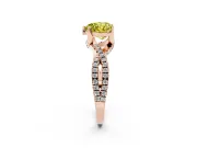 Heart-Shaped Twisted Pave Engagement Ring Setting for a Fancy Yellow Lab-Grown Diamond | Split Shank | Rose Gold