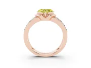 Heart-Shaped Half Bezel Engagement Ring Setting for a Fancy Yellow Lab-Grown Diamond | Channel Band | Rose Gold