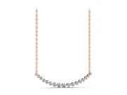 Round Lab-Grown Diamond Graduated Curved Bar Necklace | Shared Prongs | Rose Gold